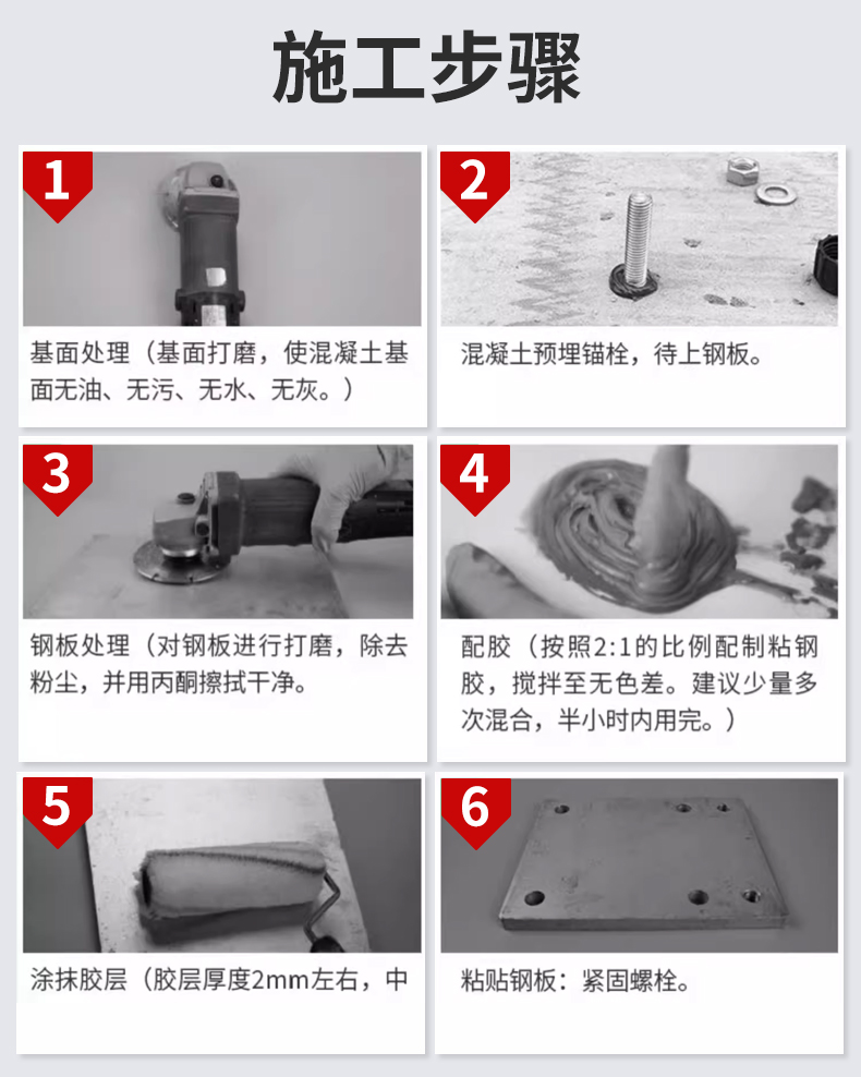粘钢胶建筑结构加固贴钢板环氧树脂粘钢胶混凝土粘钢结构胶