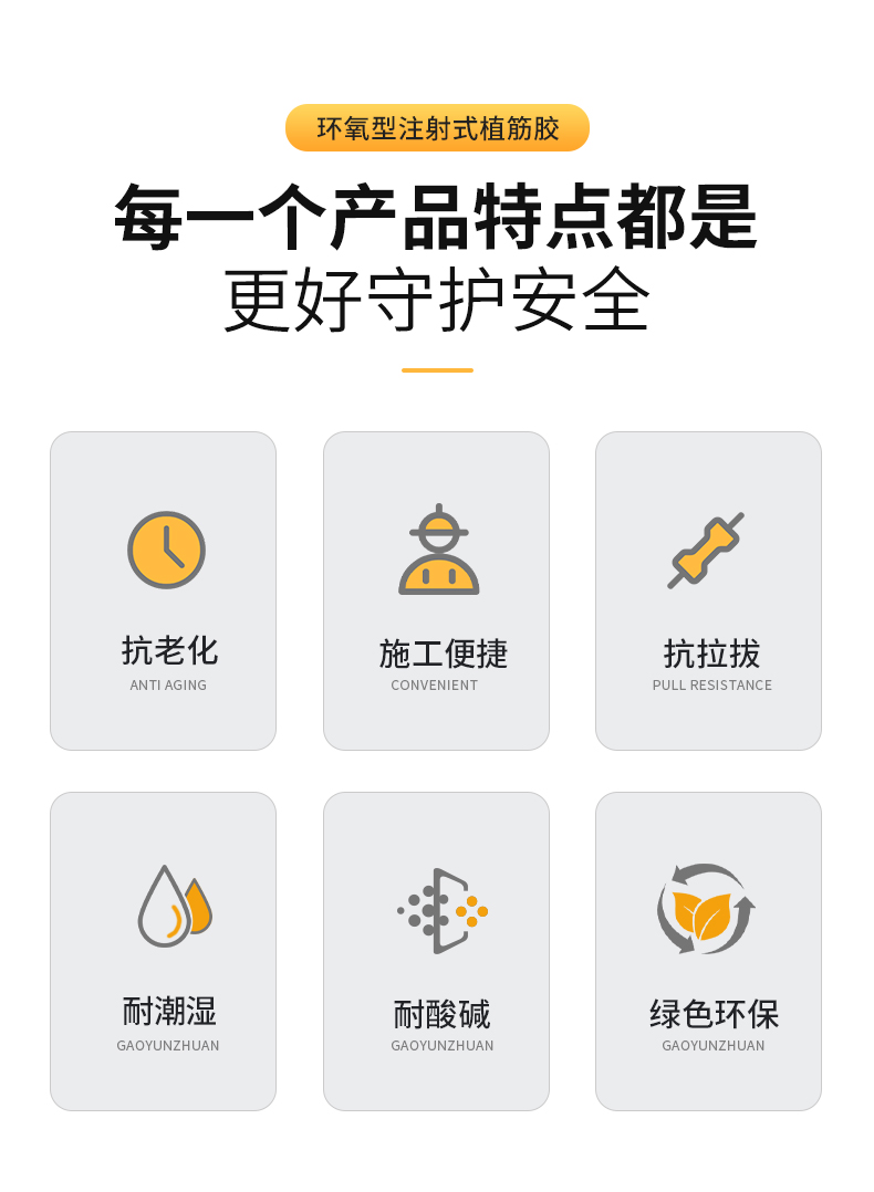 植筋胶钢筋混凝土建筑用直粘钢筋胶注射式膨胀螺丝加固胶
