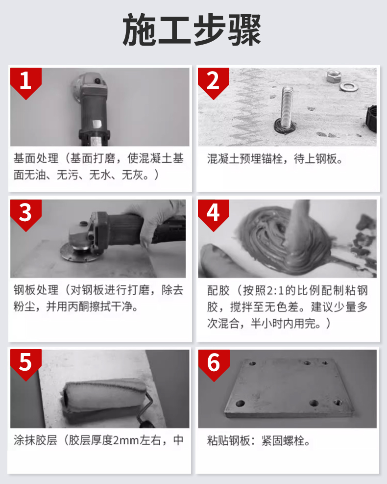 粘钢胶环氧树脂混凝土贴钢板加固结构胶梁柱包钢加固灌注胶
