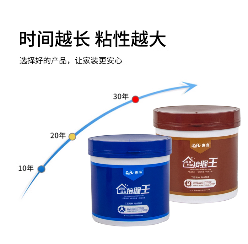 接缝王净味高粘接缝胶防开裂双组分胶吊顶补缝树脂AB胶